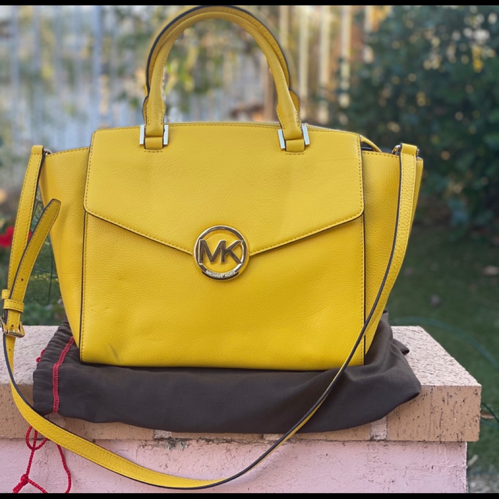 Michael Kors Yellow Leather Satchel